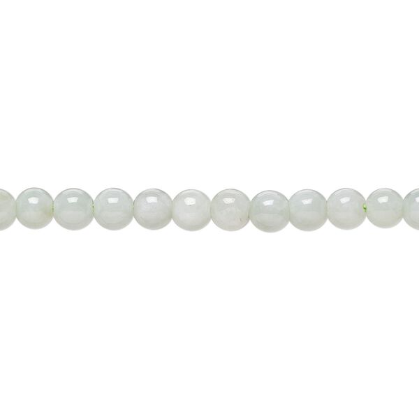 Jadeite 1pkg1, hand-cut round bead natural 15.5-16 inch 4mm image number 0