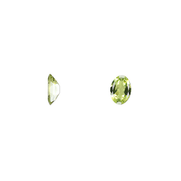 Peridot 1pkg1, hand-cut faceted oval gem natural A grade, 7x5mm image number 0