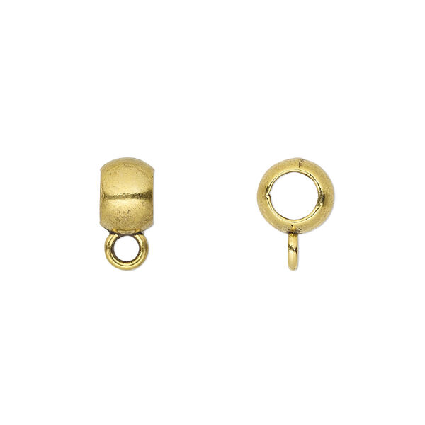 Bead, antique gold-finished "pewter" (zinc-based alloy), 8x5mm rondelle with loop. Sold per pkg 10. image number 0
