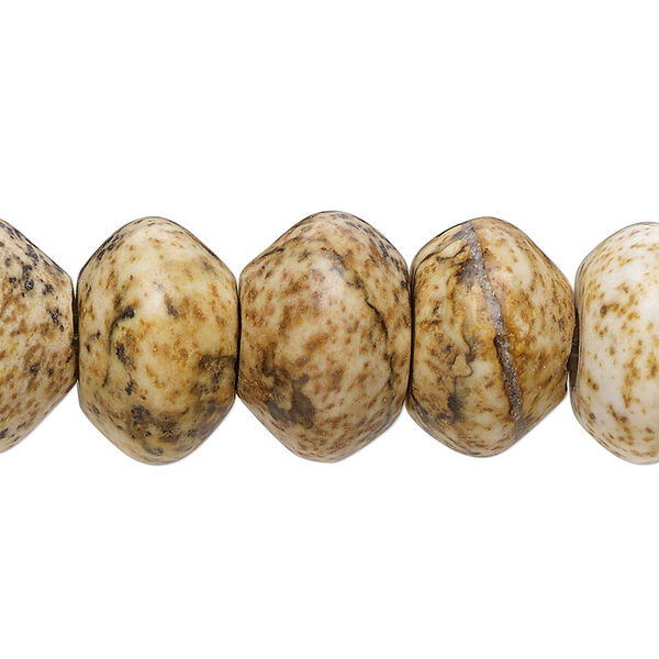 Picture jasper 1pkg10, saucer bead natural 8x5mm image number 0