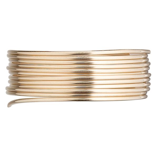 Wire, 12Kt gold-filled, full-hard, round, 16 gauge. Sold per pkg of 5 feet. image number 0