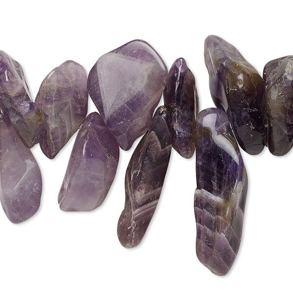 Banded amethyst 1pkg1, top-drilled nugget bead 15 inch large image number 0