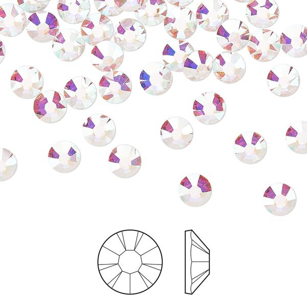 Flat back 144pk crystal AB foil back, Preciosa MAXIMA Czech crystal rhinestone 4.6-4.8mm chaton rose round SS20 image number 0
