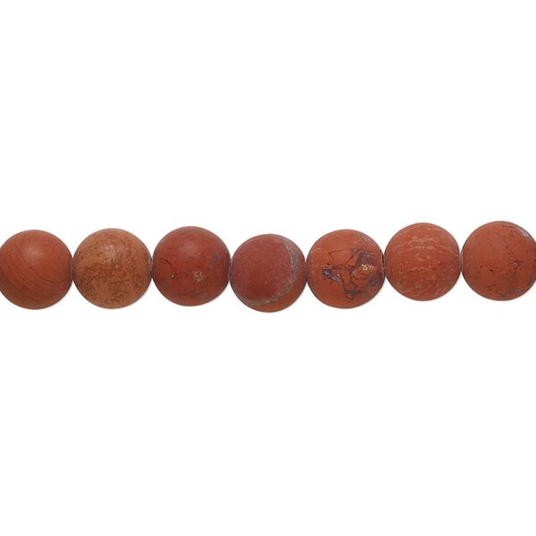 Red jasper 1pkg1, matte round bead natural 8 inch 6mm image number 0