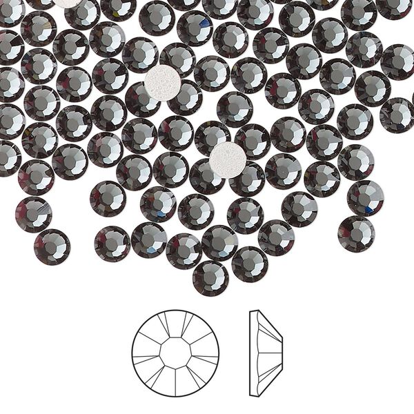 Flat back 144pk light graphite foil back, Preciosa MAXIMA Czech crystal hotfix rhinestone 3.8-4mm chaton rose round SS16 image number 0