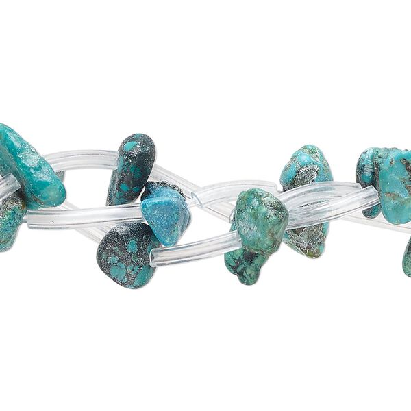 Turquoise 1pkg84, top-drilled / center-drilled chip bead mix large image number 0