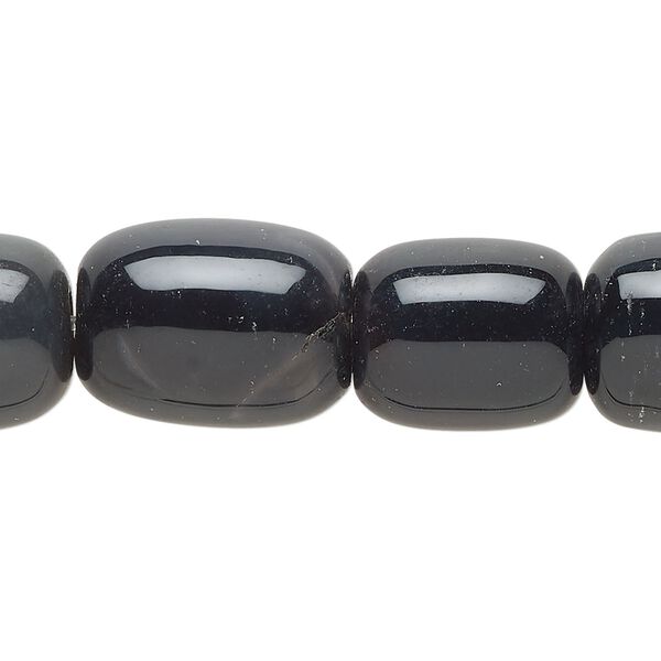 Black agate 1pkg1, barrel bead 15 inch 14x11mm image number 0