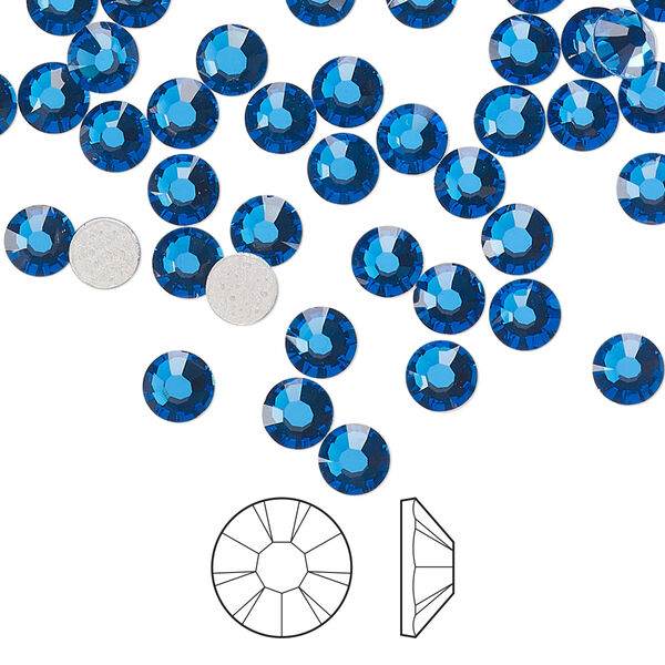 Flat back 1440pk Capri blue foil back, Preciosa MAXIMA Czech crystal hotfix rhinestone 4.6-4.8mm chaton rose round SS20 image number 0