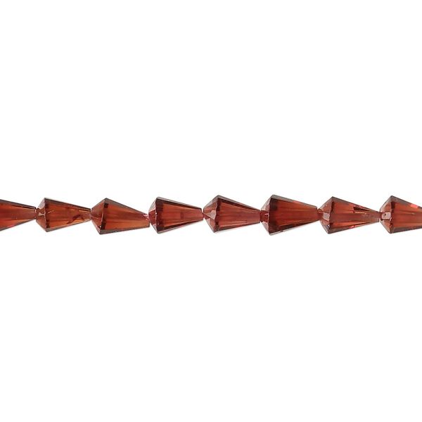 Garnet 1pkg1, hand-cut faceted cone bead natural 14 inch 5x3mm-7x4mm image number 0