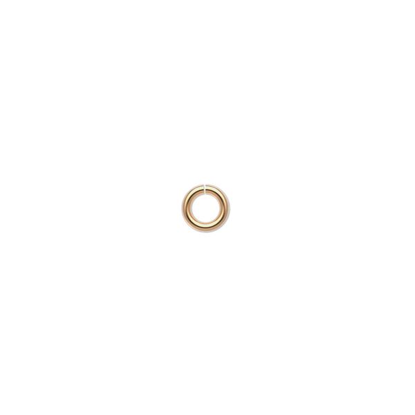 Jump ring, 14Kt gold-filled, 5mm round, 3mm inside diameter, 18 gauge. Sold per pkg of 20. image number 0