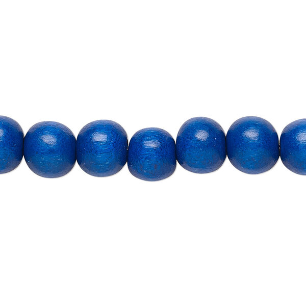 Bead, Taiwanese cheesewood (dyed / waxed), dark blue, 7-8mm round. Sold per pkg of (2) 15-1/2" to 16" strands. image number 0
