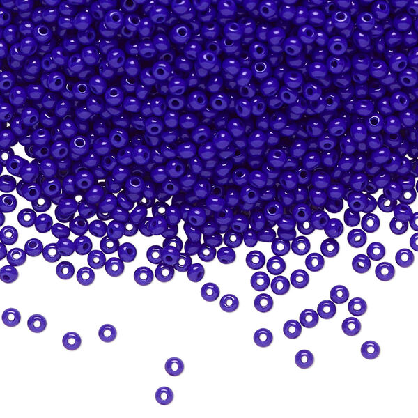 Seed bead, Preciosa Ornela Czech glass, pkg/500g, #11 rocaille, opaque blue, (33050). image number 0