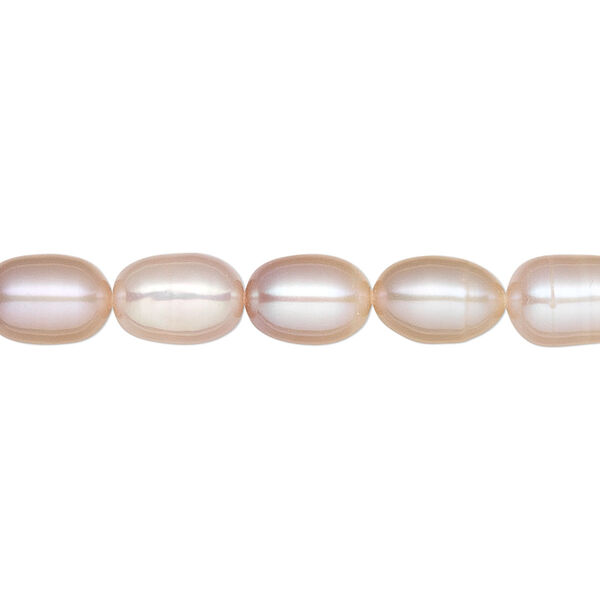 Pearl, cultured freshwater (natural), pkg/15.5 to 16 inches, 6-7mm rice, C grade, mauve. image number 0