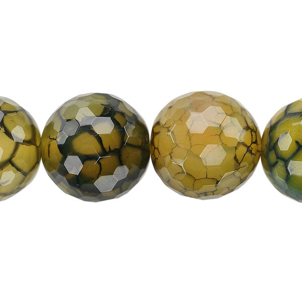 Fire crackle agate 1pkg1, faceted round bead 8 inch 16mm image number 0