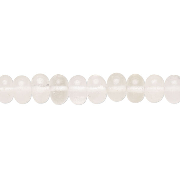 Bead, ecru quartz (natural), 6x4mm-7x5mm hand-cut rondelle, C grade, Mohs hardness 7. Sold per 14-inch strand, approximately 75 beads. image number 0