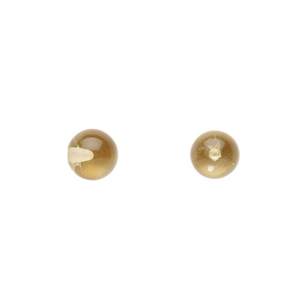 Citrine 1pkg2, half-drilled round bead 6mm image number 0