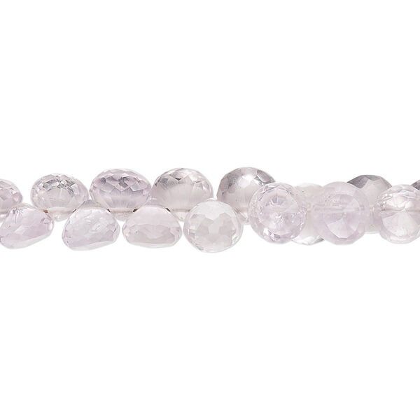 Lavender amethyst 1pkg1, hand-cut top-drilled faceted teardrop bead natural 9 inch 5x4mm-7x5mm image number 0