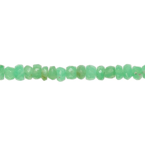 Chrysoprase 1pkg1, hand-cut faceted rondelle bead natural 14 inch 4x3mm-5x4mm image number 0