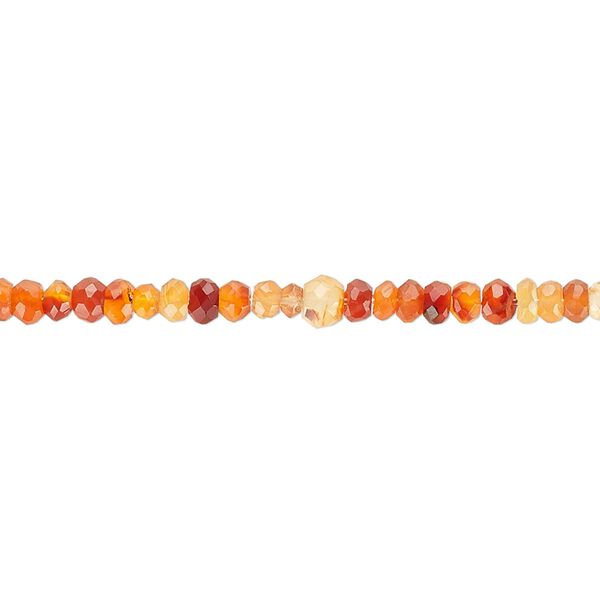 Carnelian 1pkg1, hand-cut faceted rondelle bead 15.5-16 inch 3x2mm image number 0