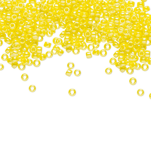 Seed bead, TOHO BEADS®, glass, pkg/50g, #11 round, opaque luster dandelion (TR-11-128). image number 0