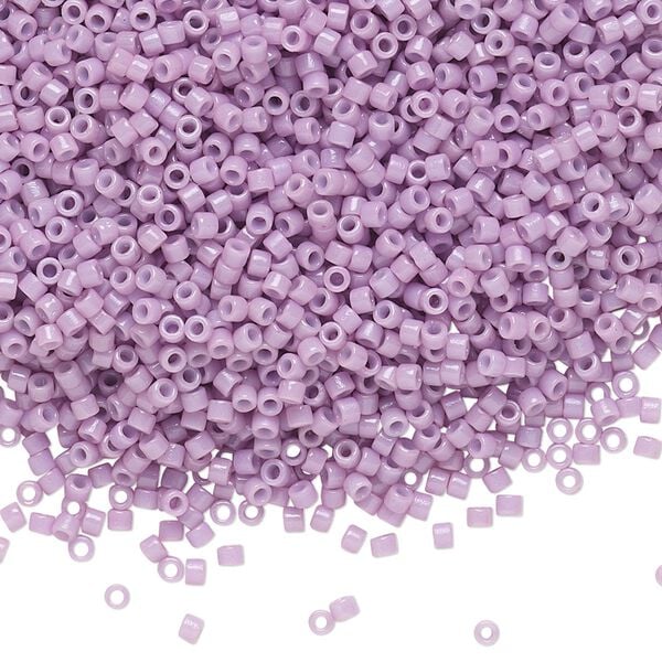 Seed bead, Delica®, glass, pkg/250g, #11 round, Duracoat® opaque outside dyed light thistle (DB-2136). image number 0