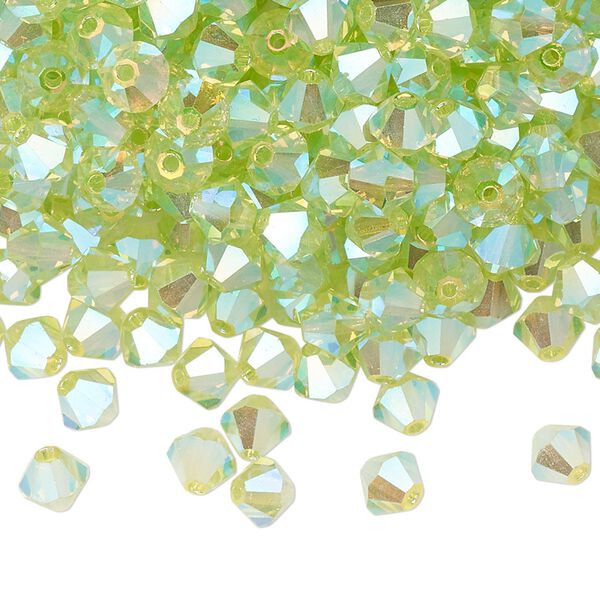 Bead 144pk limecicle AB 2X, Preciosa Czech crystal 5mm bicone image number 0
