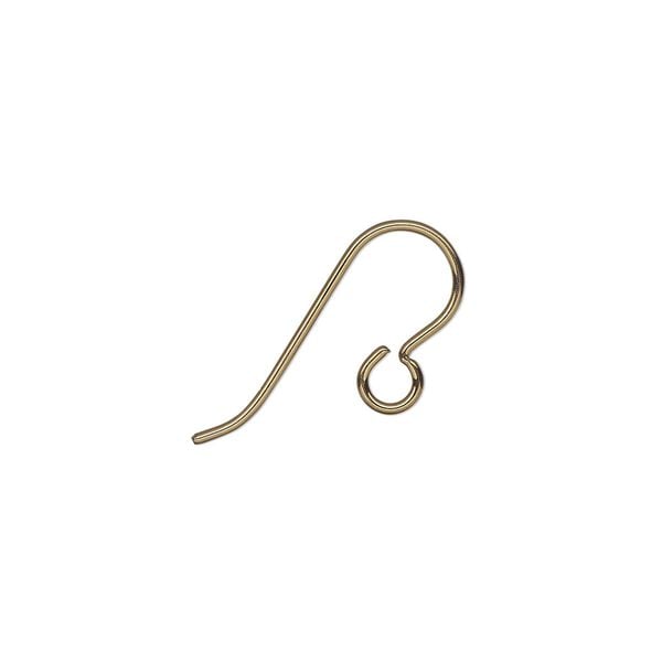 Ear wire fishhook 1pkg4 antique brass-plated niobium, 12.5mm / open loop, 20 gauge 2 pair image number 0