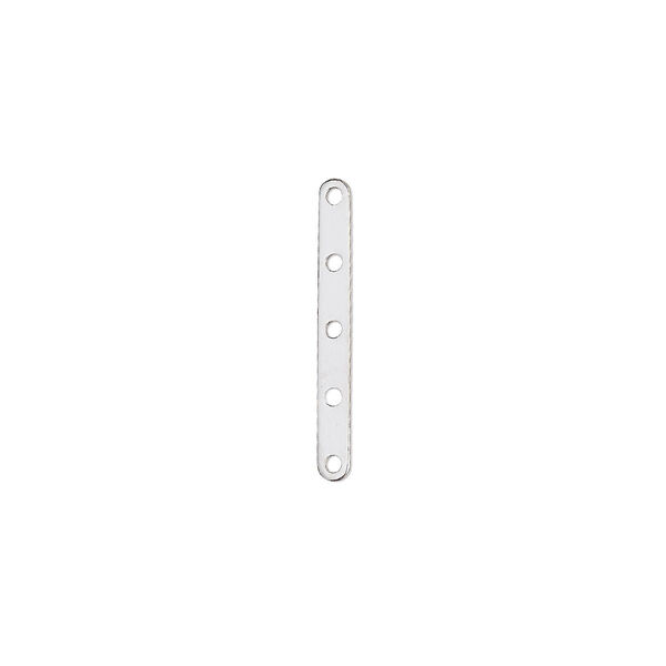 Spacer bar, sterling silver-filled, 21x2mm 5-strand, fits up to 5mm bead. Sold per pkg of 6. image number 0