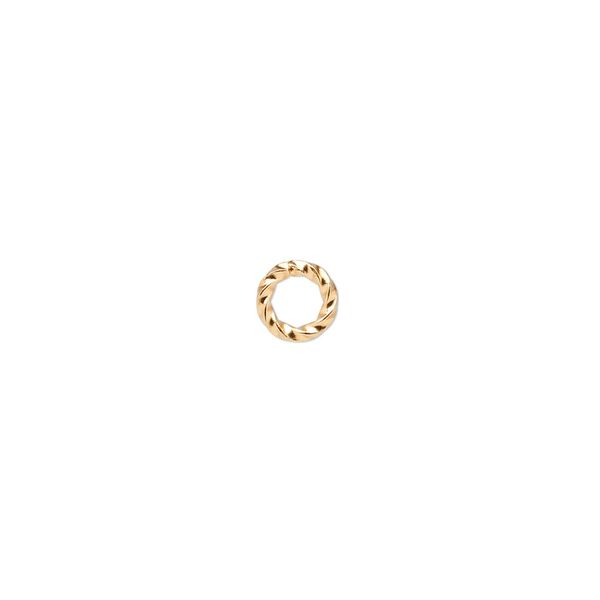 Jump ring, gold-plated brass, 6mm twisted round, 3.6mm inside diameter, 16 gauge. Sold per pkg of 500. image number 0