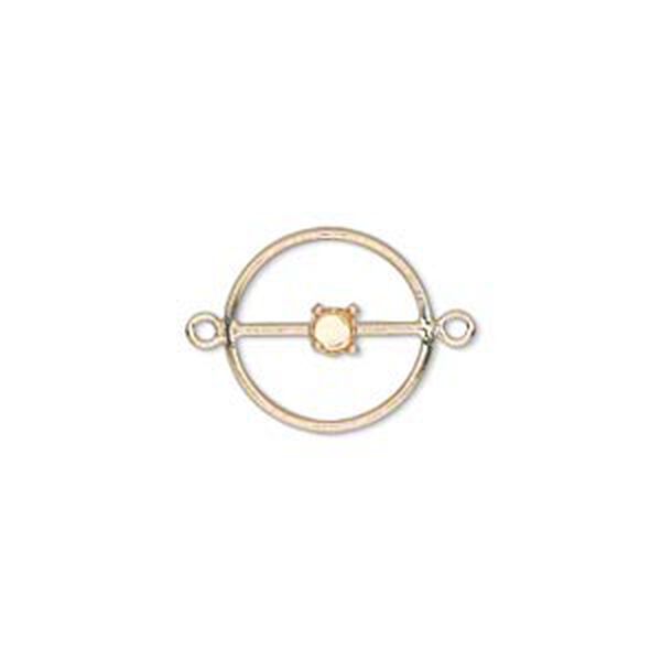Link, 14Kt gold-filled, 14mm flat round with 4mm round setting. Sold individually. image number 0