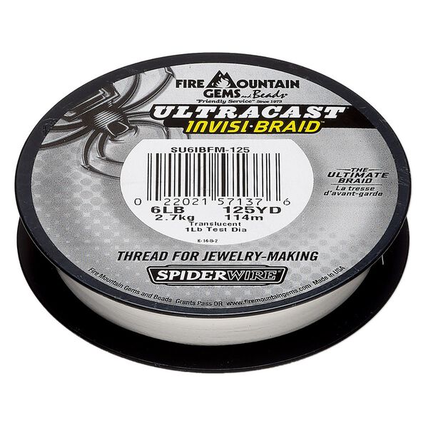 Thread, Spiderwire®, translucent, 0.10mm ultra-cast invisi-braid, 6-pound test. Sold per 125-yard spool. image number 0