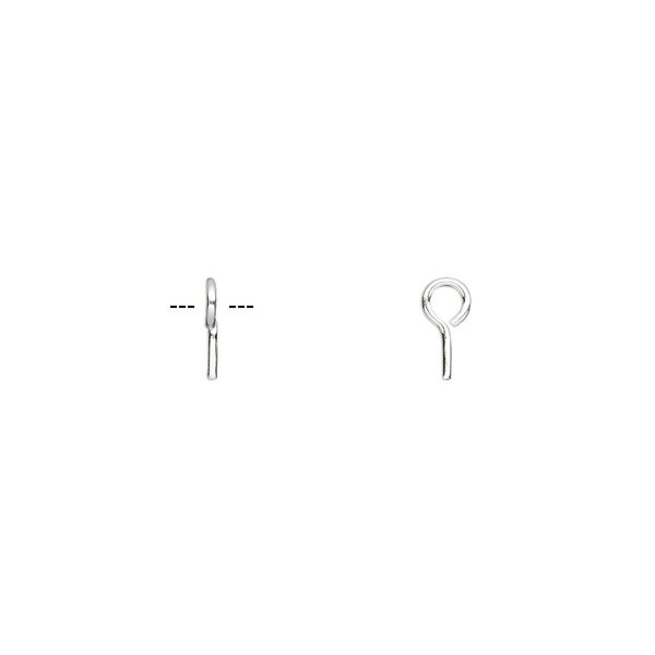 Upeye, sterling silver, 4mm with open loop. Sold per pkg of 50. image number 0