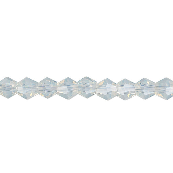 Bead 1pk translucent clear frosted, Celestial Crystal® 6mm bicone 15.5-16 inch image number 0