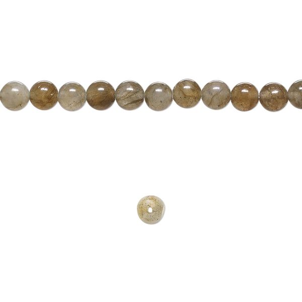 Labradorite 1pkg1, hand-cut round bead natural 15.5-16 inch 4mm image number 0