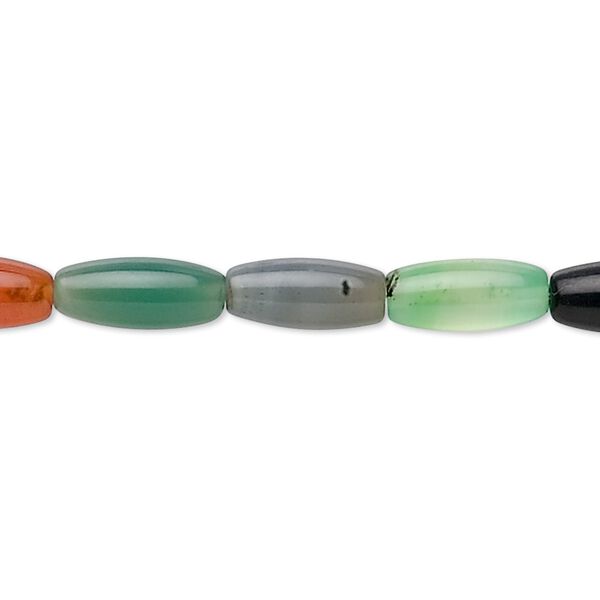 Agate 1pkg1, oval bead 15.5-16 inch 12x5mm image number 0