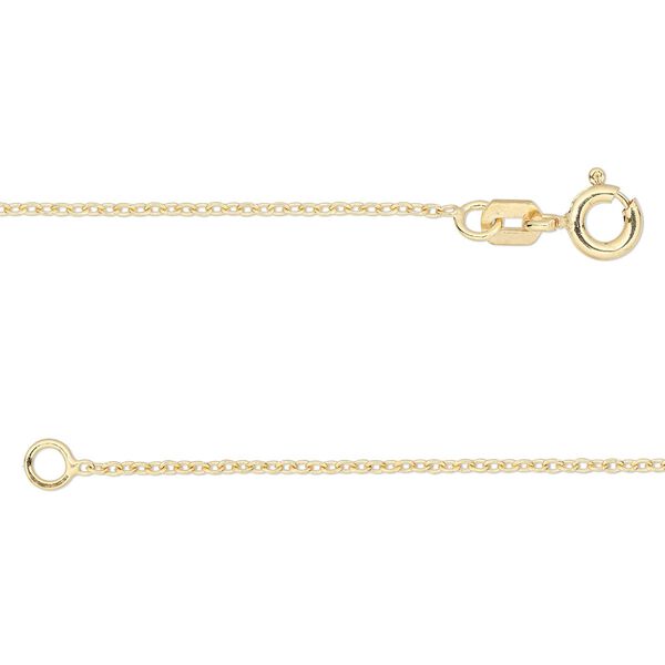 Chain, Gossamer™, 14Kt gold-filled, 1.2mm cable, 16 inches with springring clasp. Sold individually. image number 0