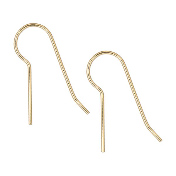 Ear wire 1pkg2 14Kt gold-filled, 22mm / 12.5mm long shank, 20 gauge 1 pair image number 0