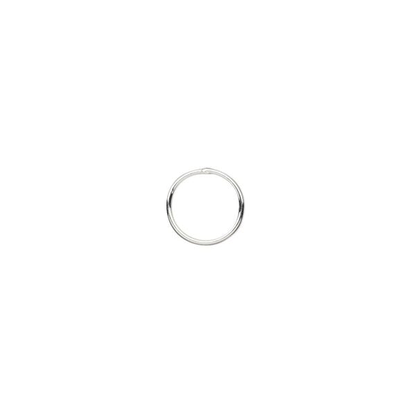 Jump ring, sterling silver, 8mm soldered round, 6.9mm inside diameter, 23 gauge. Sold per pkg of 20. image number 0