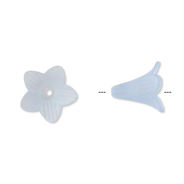 Component, acrylic, frosted light blue, 22x22mm flower. Sold per pkg of 25. image number 0