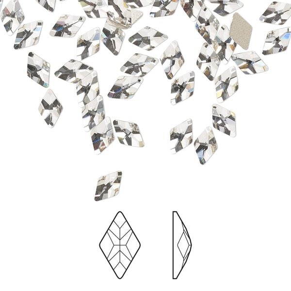 Flat back 6pk crystal foil back, Preciosa MAXIMA Czech crystal rhinestone 6x4mm rhombus image number 0