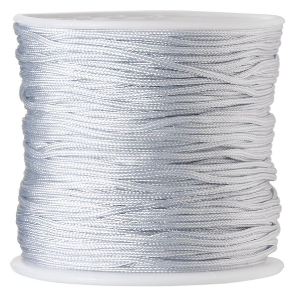 Cord, imitation silk, grey, 1mm. Sold per 100-foot spool. image number 0