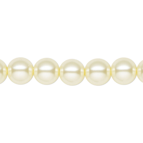 Pearl 2pk ivory, Celestial Crystal® 8mm round 15.5-16 inch image number 0