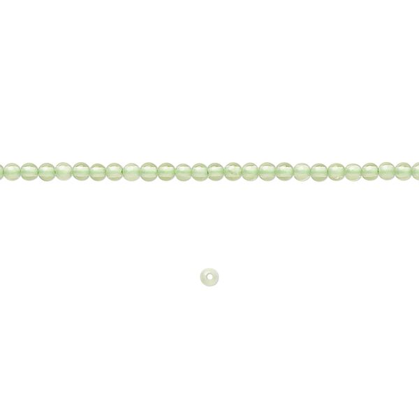 Peridot 1pkg1, hand-cut round bead natural 15.5-16 inch 2mm image number 0