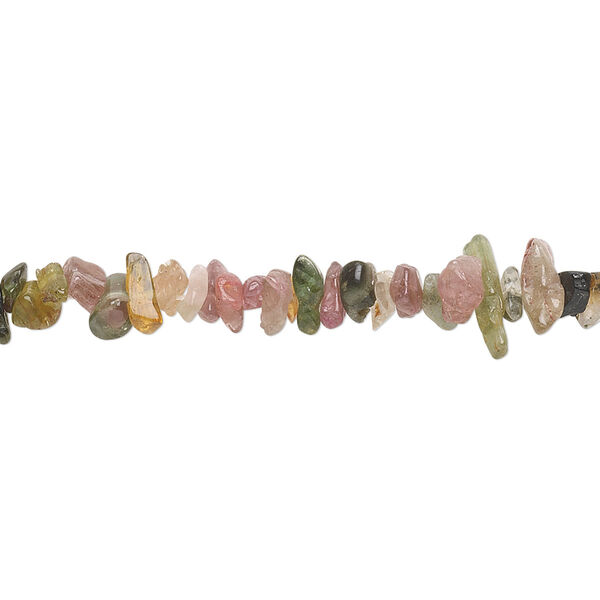 Bead, multi-tourmaline (natural), mini to small chip, Mohs hardness 7 to 7-1/2. Sold per 18-inch strand. image number 0