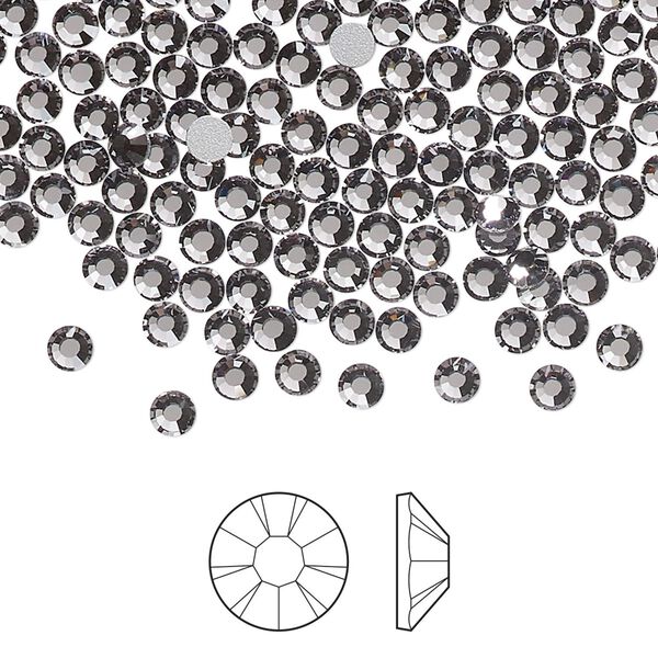 Flat back 1pkg144, lilac ash foil back Preciosa Viva 12® Czech crystal rhinestone 3-3.2mm chaton rose round SS12 image number 0