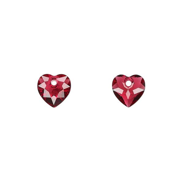 Drop 4pk scarlet, Crystal Passions® 8mm pendant heart cut 6432 image number 0