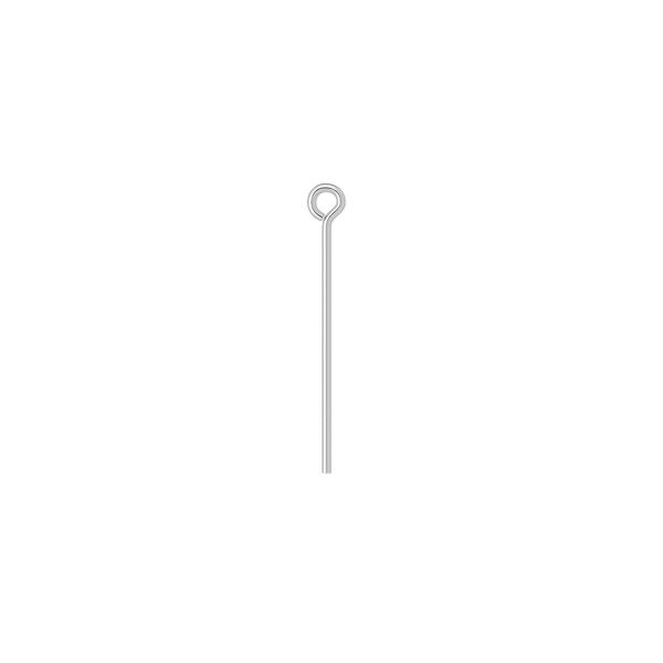 Eye pin, sterling silver, 3/4 inch, 24 gauge. Sold per pkg of 40. image number 0