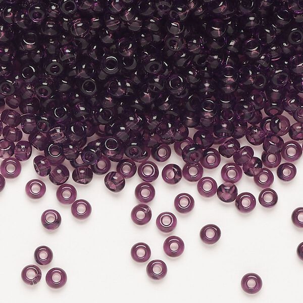 Seed bead, Preciosa Ornela, glass, transparent amethyst, #8 rocaille. Sold per 500-gram pkg. image number 0