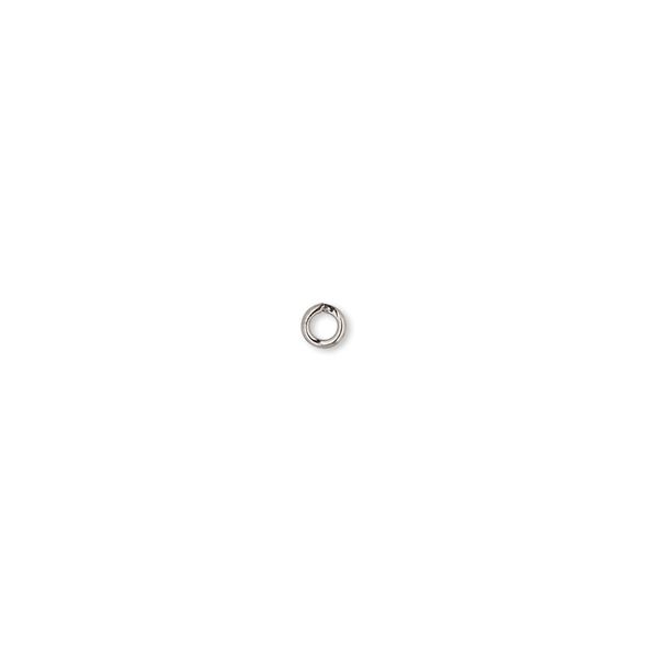 Jump ring, gunmetal-plated brass, 3mm round, 1.7mm inside diameter, 22 gauge. Sold per pkg of 100. image number 0