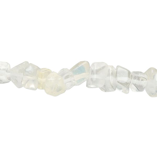 Bead, pineapple "quartz" (glass), translucent yellow and clear, small to large chip. Sold per 32-inch strand. image number 0